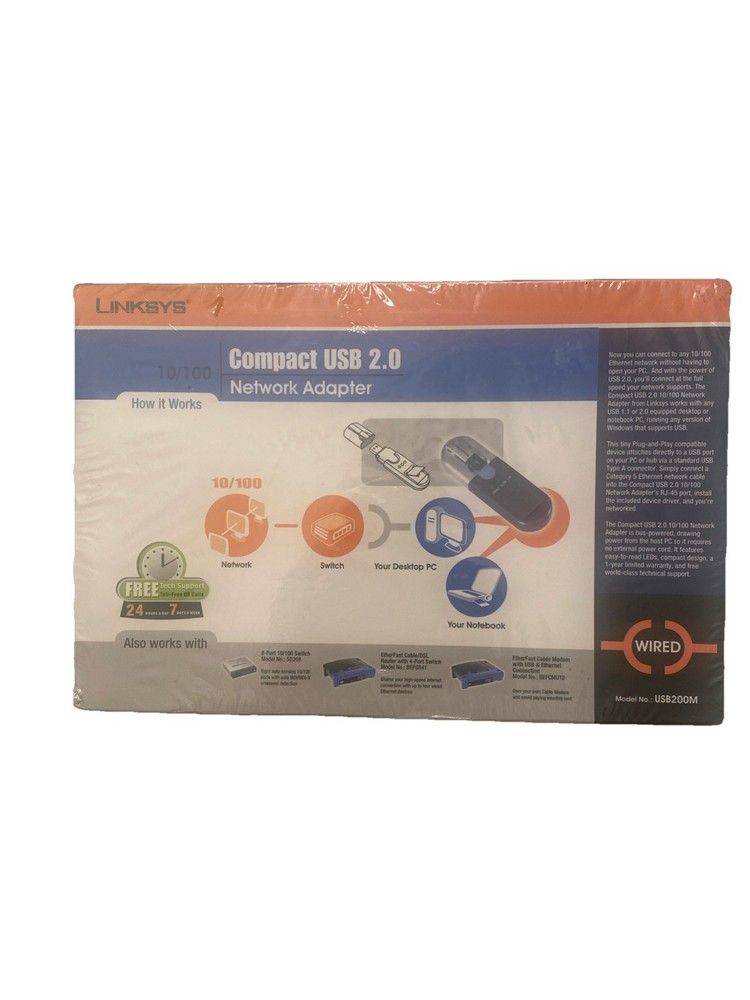 Linksys Compact USB 2.0 Network Adapter 10/100 Brand New