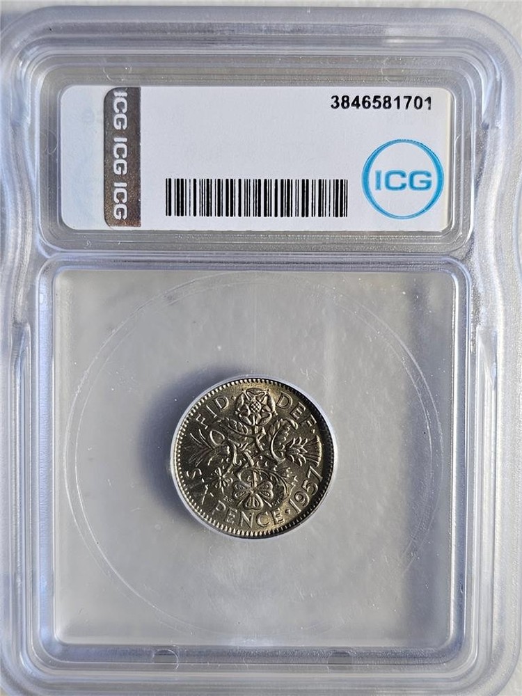 Great Britain 6 Pence 1957 ICG MS 66
