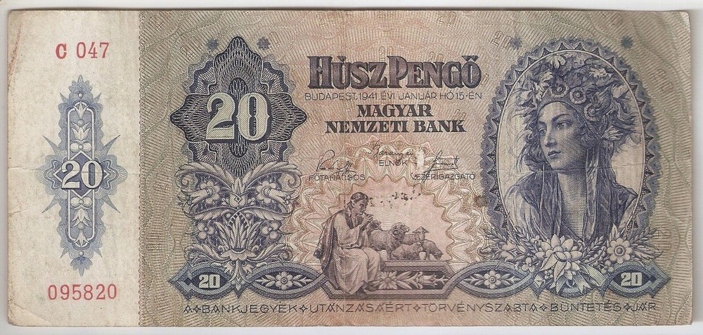 Hungary 20 pengo 1941 High grade!!!