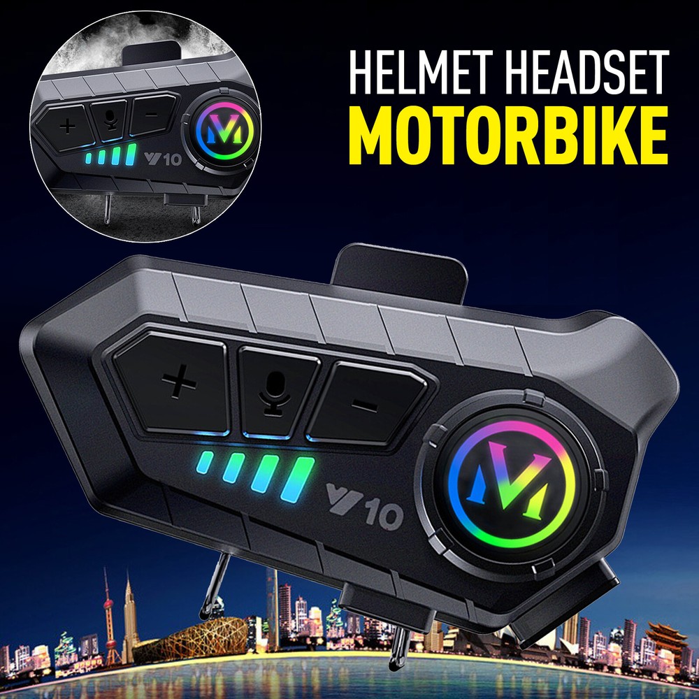 Motorcycle Helmet Headset Intercom Wireless Bluetooth Headphone HiFi Waterproof