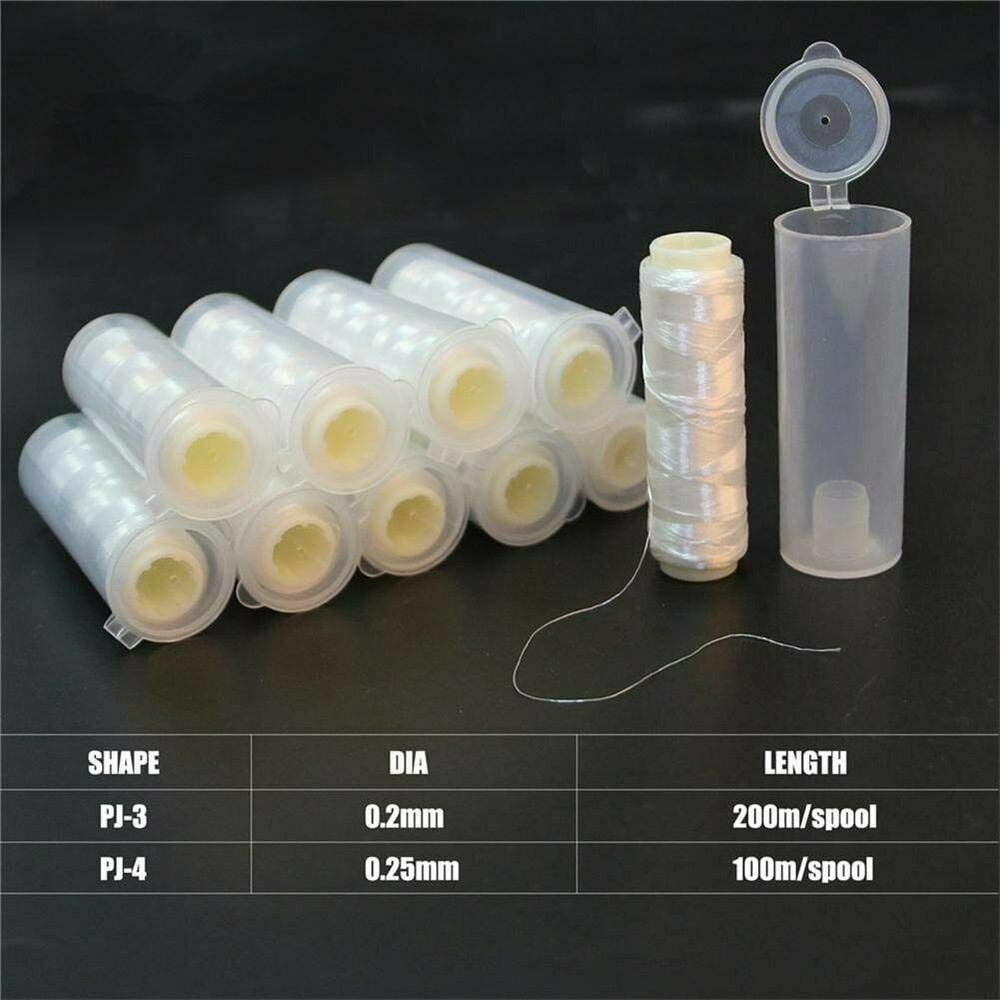 10pcs 0.2/0.25mm Strong Polyester Fishing Bait Elastic Thread Spool