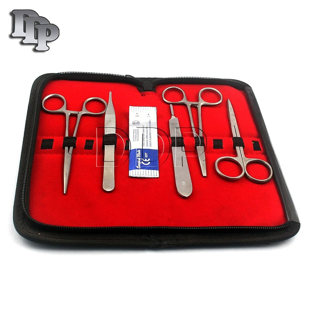 10 Pcs Stainless Steel Training Tool Kit / Set With Scalpel Handle & 5 #10 Blade