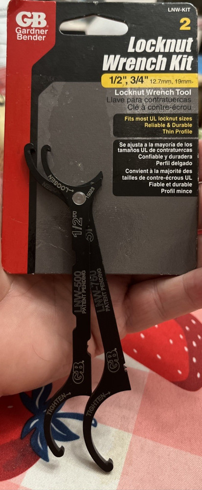 Gardner Bender Locknut Wrench Kit 1/2” & 3/4”  # LNW-KIT