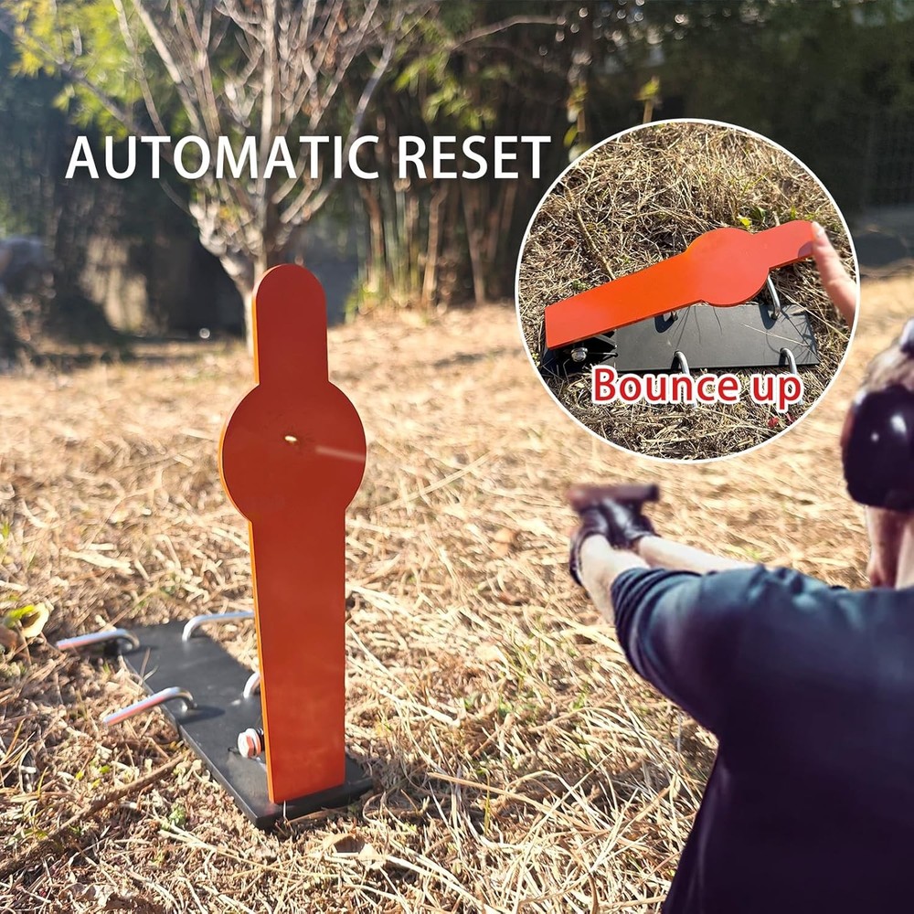 9" AR500 Steel Auto Reset Popper Shooting Target for Precision Practice