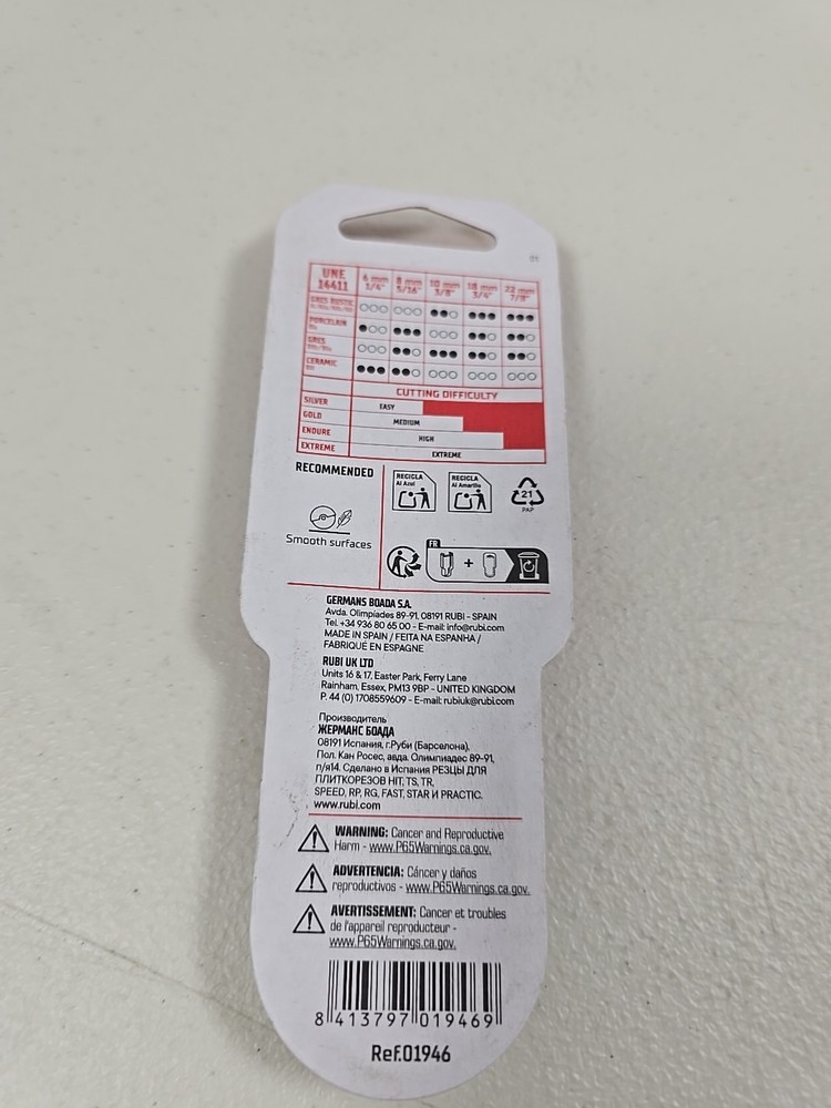 Rubi Tools Floor Tile Scoring Wheel - 3/8" (10mm)