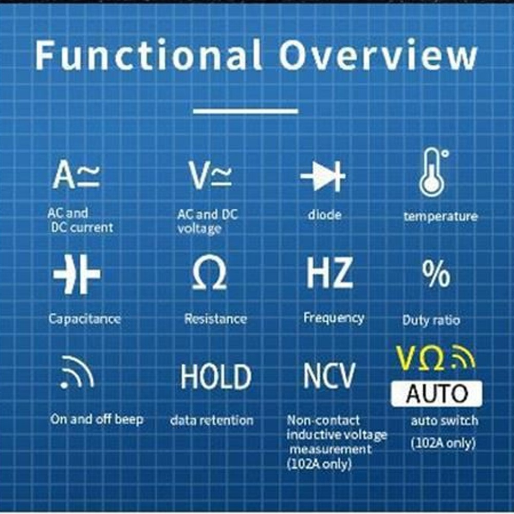 Auto Range(TRMS)6000 Counts Voltmeter Ohmmeter Tester Digital Multimeter Tester-
