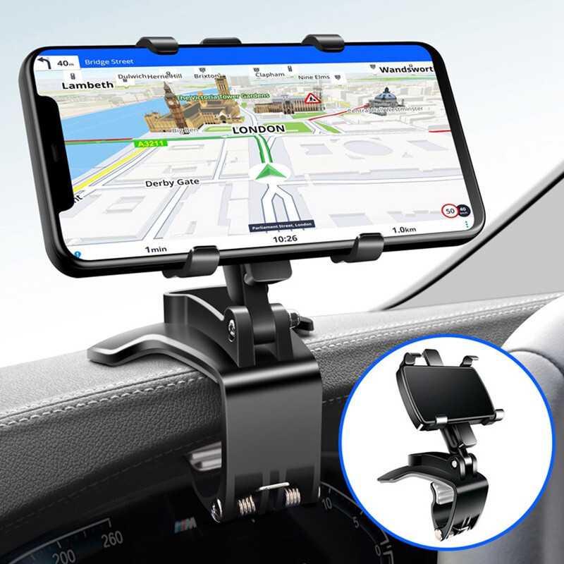 Car Mobile Phone Holder Navigation Bracket Sun Visor Mirror Dashboard Mounting