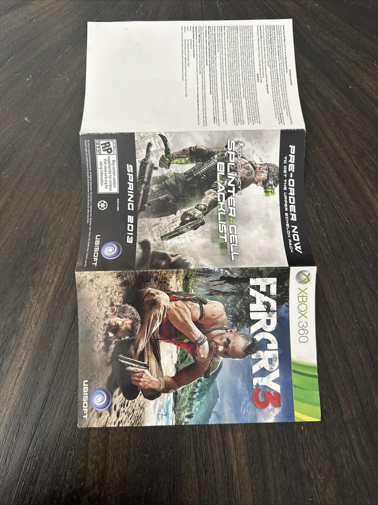 XBOX 360 Manual Only Farcry 3
