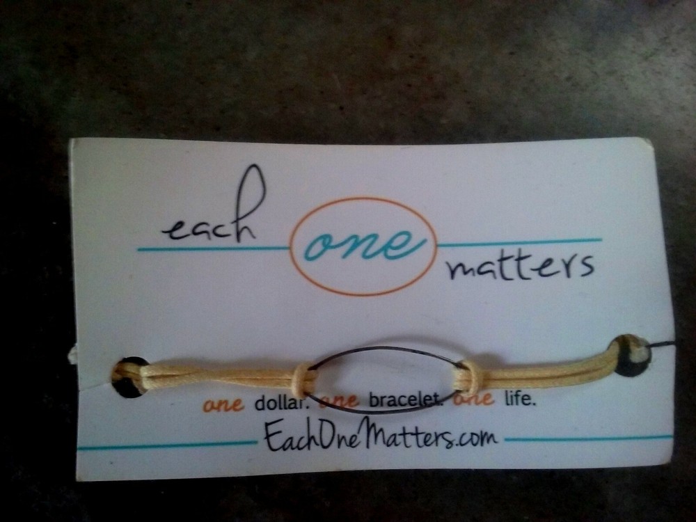 Each One Matters Adjustable String Bracelet, One Size Fits Most, NEW