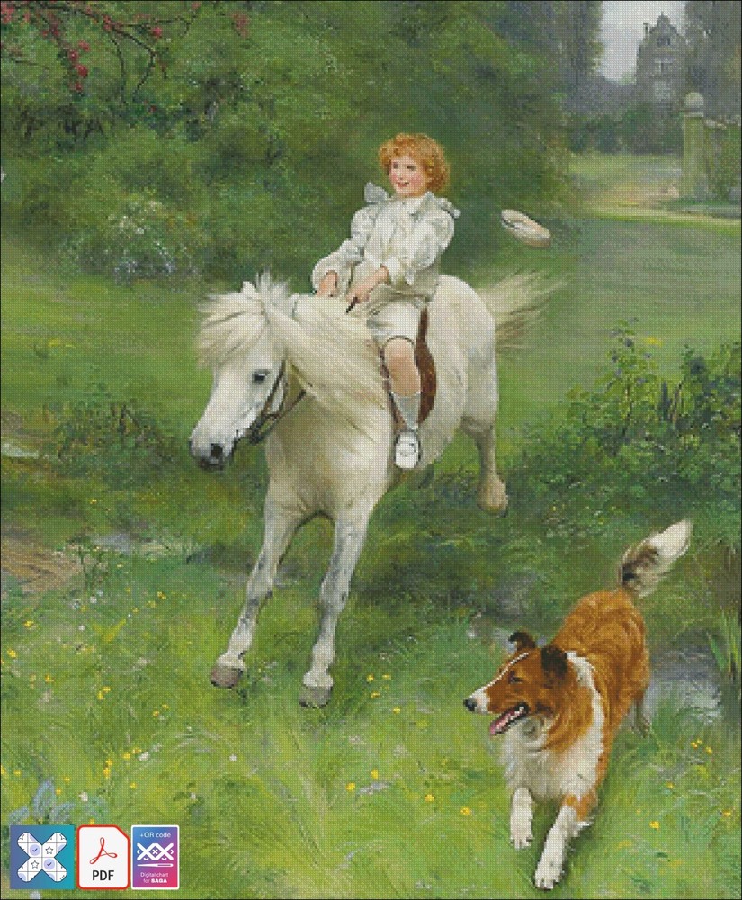 Horse Rider - - Chart Counted Cross Stitch Pattern Needlework 1182s