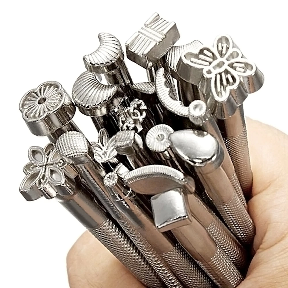 Leather Stamps Tools Working Saddle Making Set Carving Craft Stamps Punch Tool