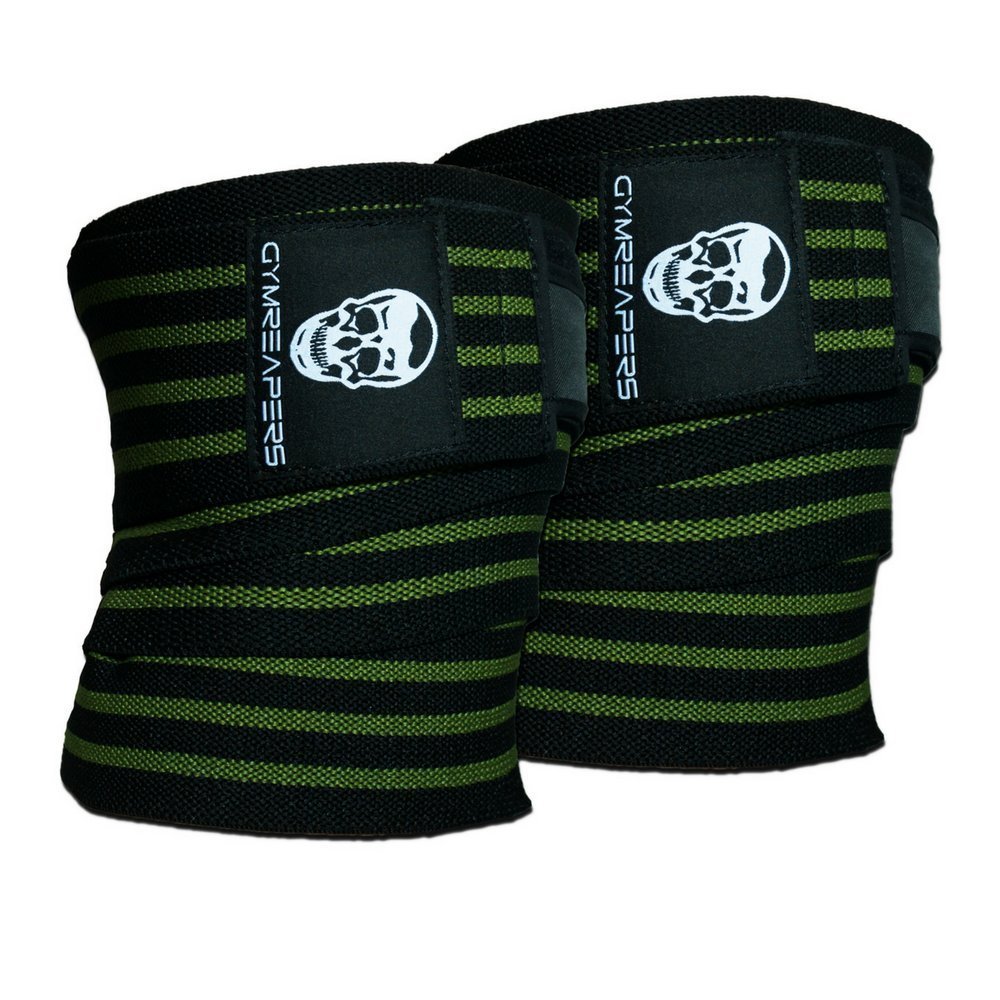 Pair Squat Knee Wraps w/ Strap Strong Weightlifting Powerlifting Leg Press Wrap