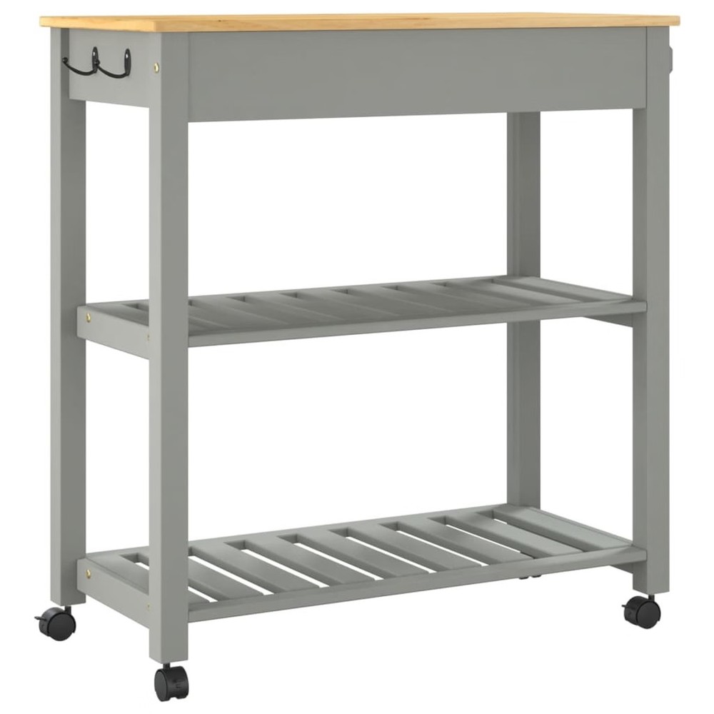 Kitchen Trolley MONZA 33.1"x15.7"x34.8" Solid Wood Pine