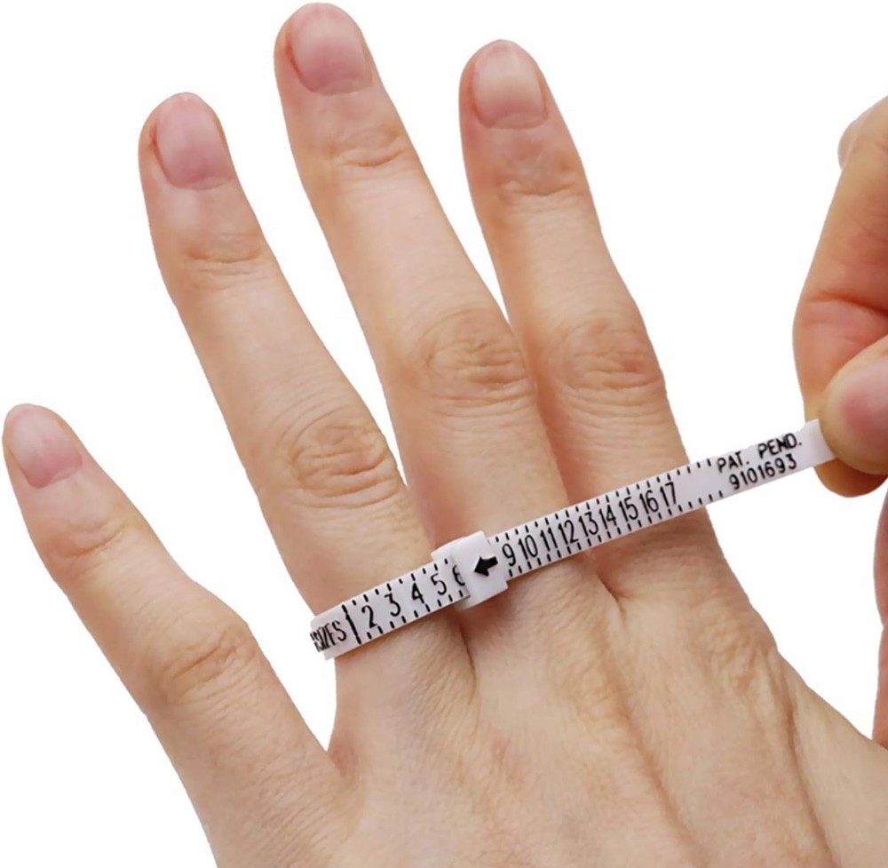 Adjustable Ring Sizing Tool for Adults, Includes Comprehensive Measurement Chart