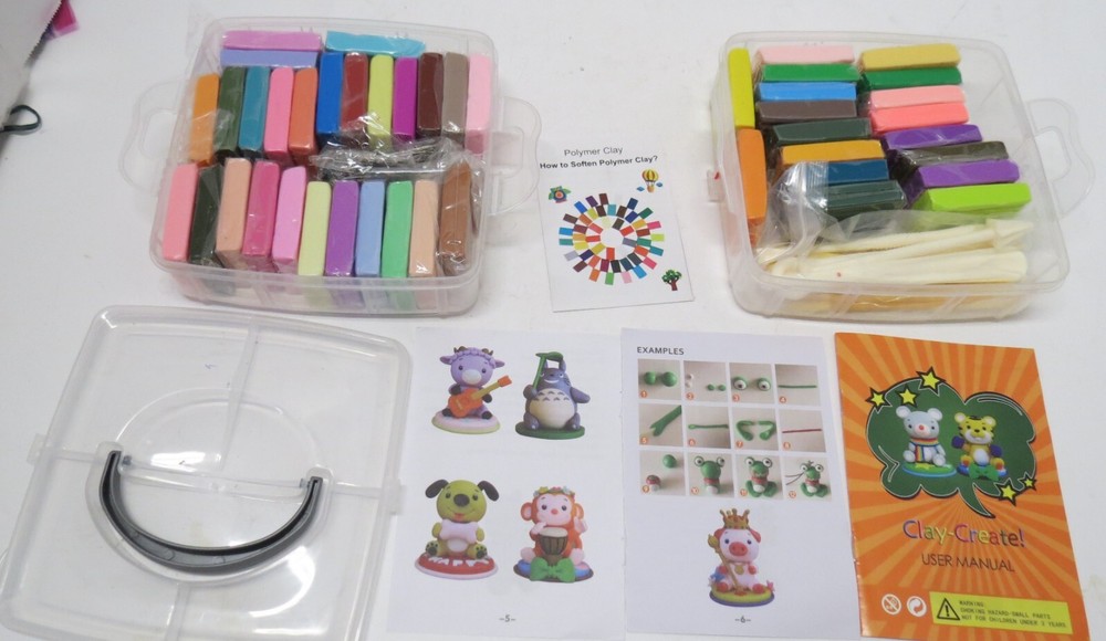Clay Create Polymer Clay Modeling Kit: A convenient layered plastic box