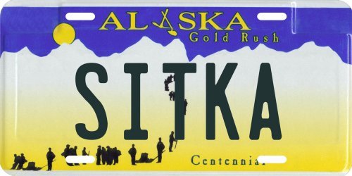 Sitka Alaska Aluminum License Plate