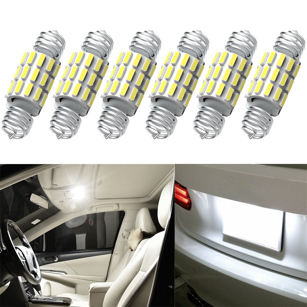 6X 31MM-36MM LED Interior License Plate Light Super White Festoon Bulbs