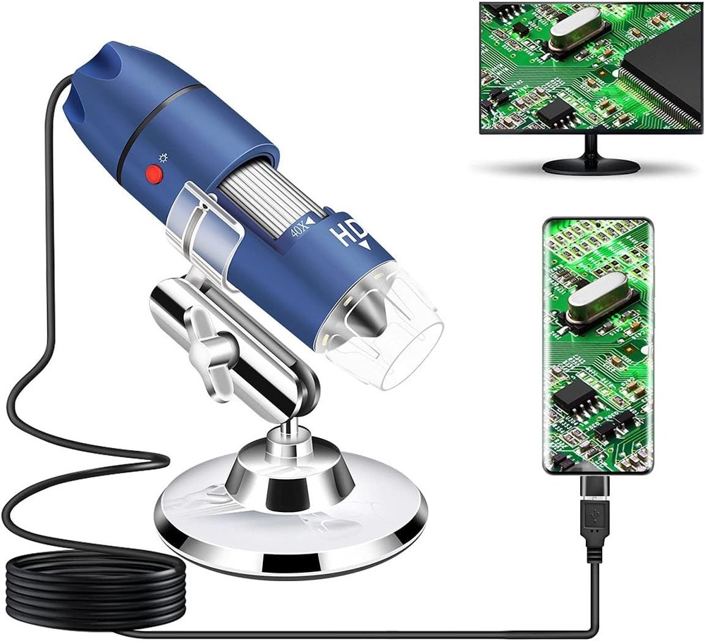 2K HD 2560x1440P USB Digital Microscope for Android Cellphone Blue, Silver