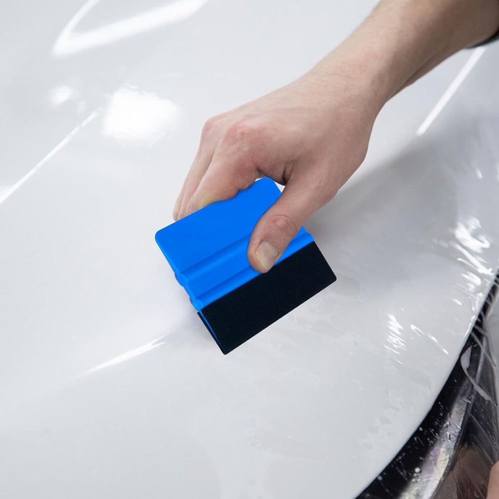 20 Pack Vinyl Wrap Squeegee 4 Inch / 6 Felt Edge Blue & Grey