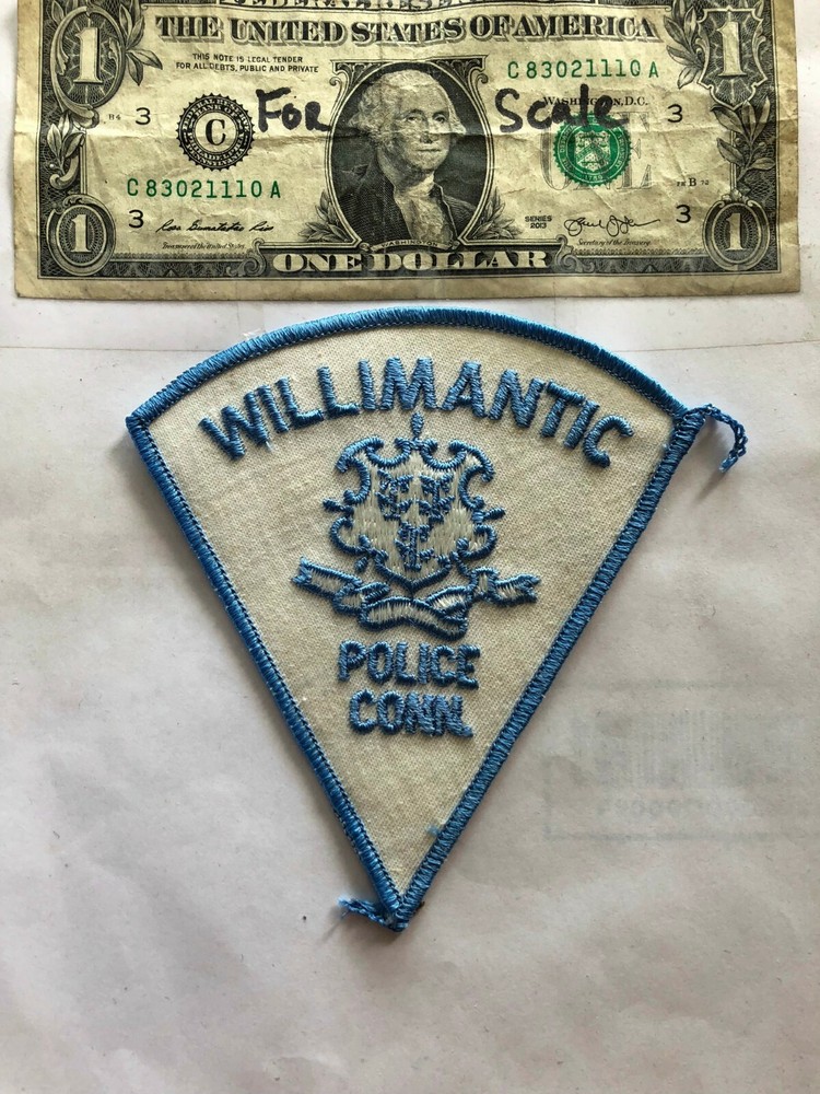 Rarer Willimantic Connecticut Police Patch Un-sewn great shape