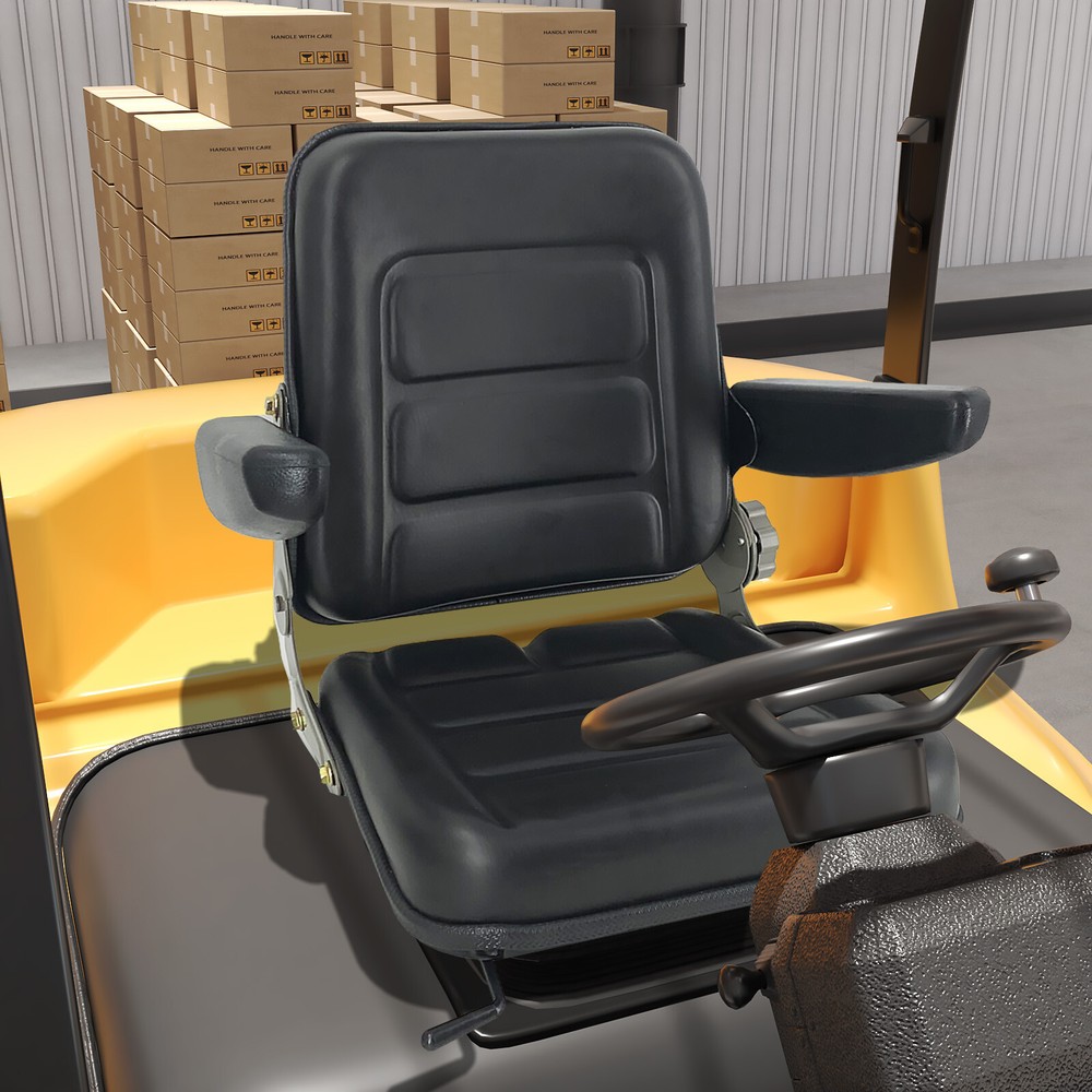 Adjustable Tractor Seat Universal w/140° Back Forklift Excavator Digger Seat