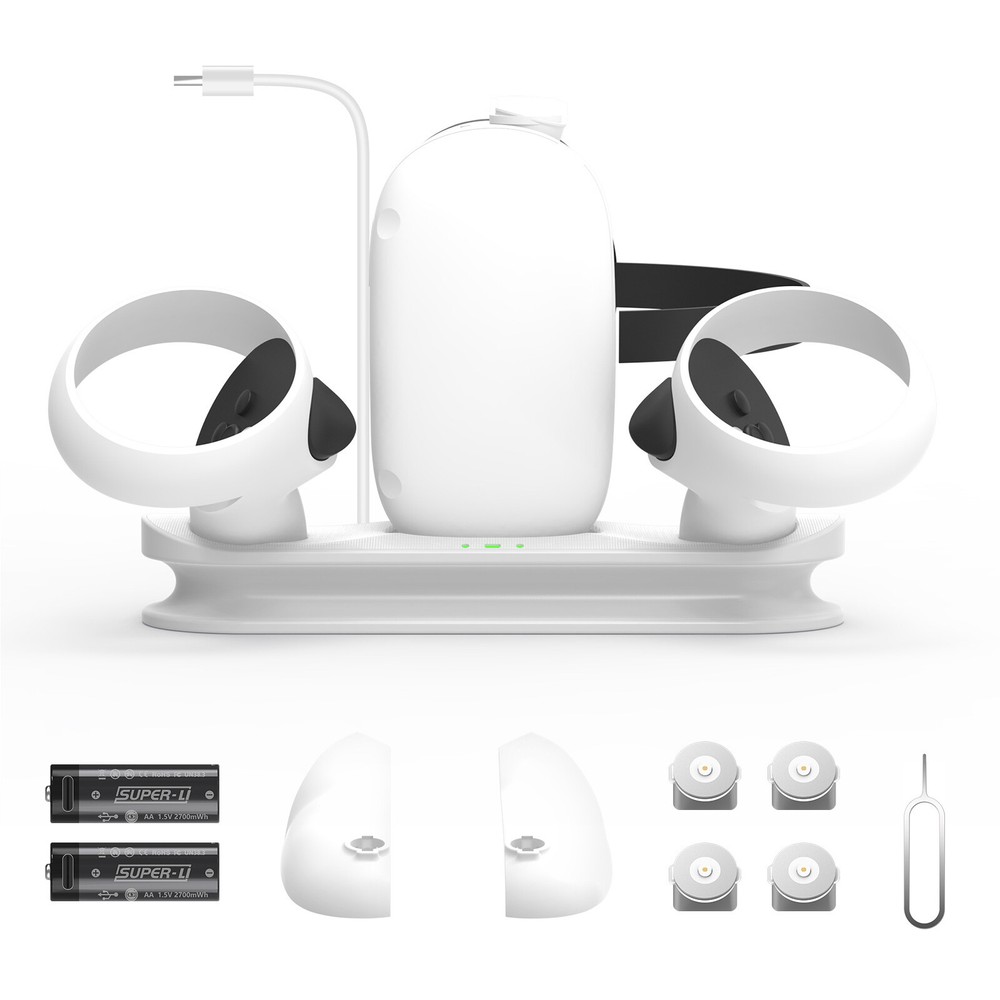 Magnetic Charging Station with Battery for  Quest 2 VR Headset Controller