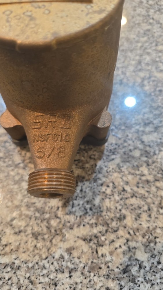 Sensus SR II 5/8" Brass Water Meter – Zero Hours – New