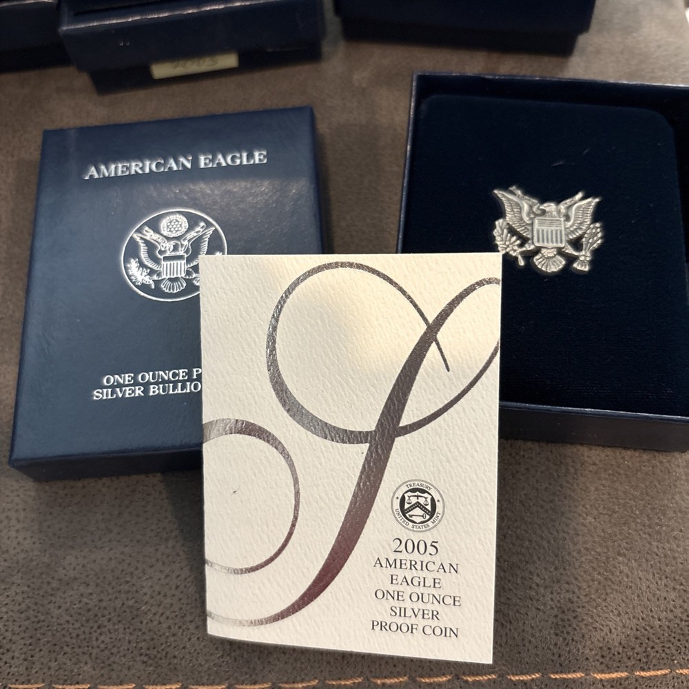 2005 Proof $1 American Silver Eagle Box & COA | No Coin