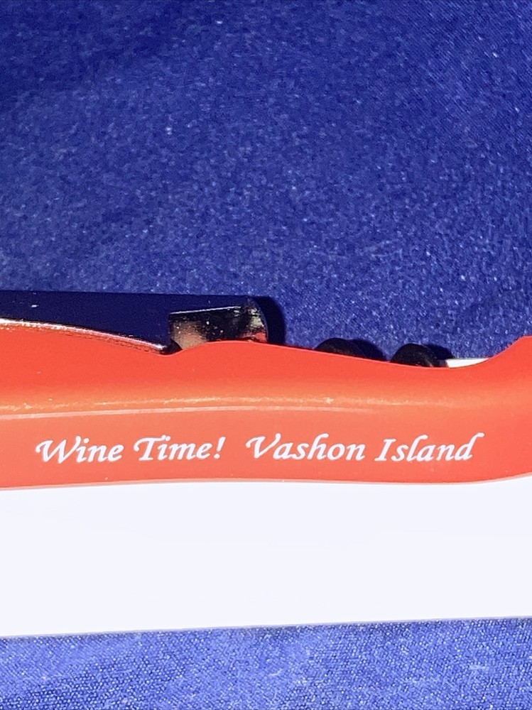 RED Double-Hinged Corkscrew & Bottle Opener ( Vashon Island )in Box.