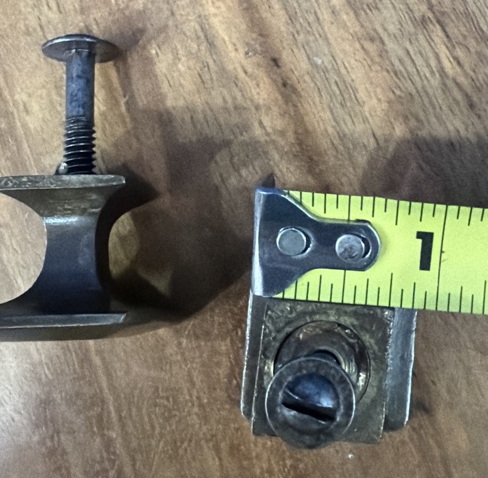 2 Antique/Vintage Solid Brass Mission Style Drawer Pulls Square W Raised Bevel