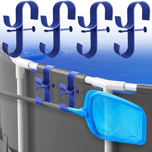 PCS Poolside Pool Leaf Skimmer Net Holder Plastic Poolside Pool Pole 4 Blue