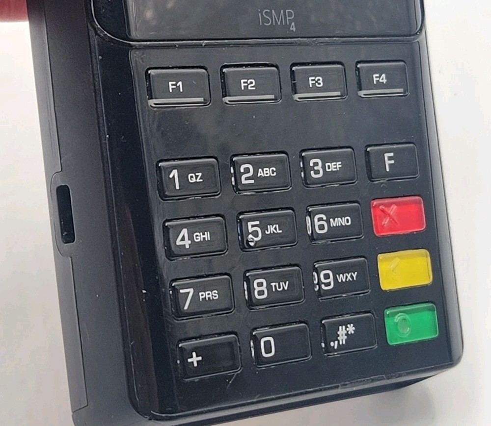 INGENICO ISMP4 POS Terminal Credit Card Reader Barcode Scanner IMP657-USSTC03A