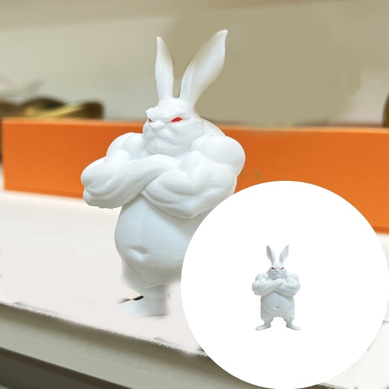 3D Printed Muscular Rabbit Statue Distinctive House Accent Easter Present Choice