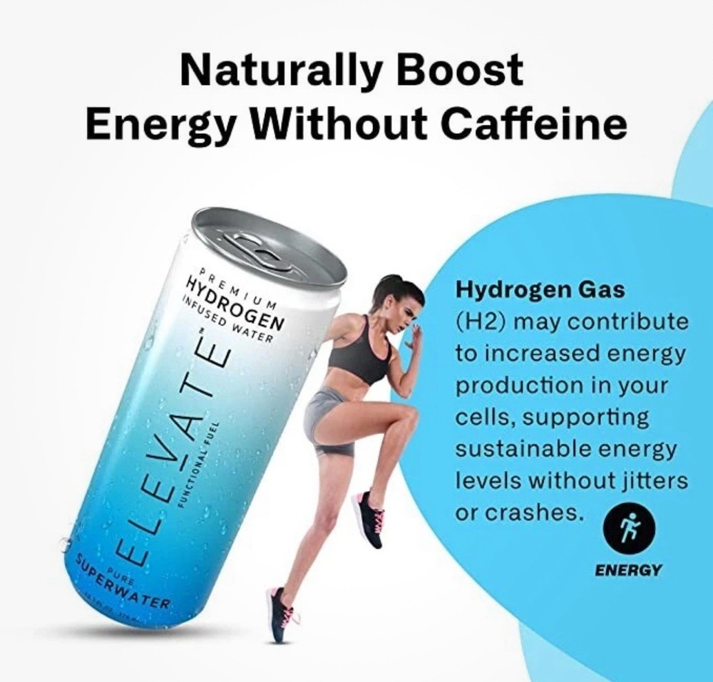 Elevate Hydrogen Water (12 pack) Hydrogen Infused, Alkaline Springwater ￼￼