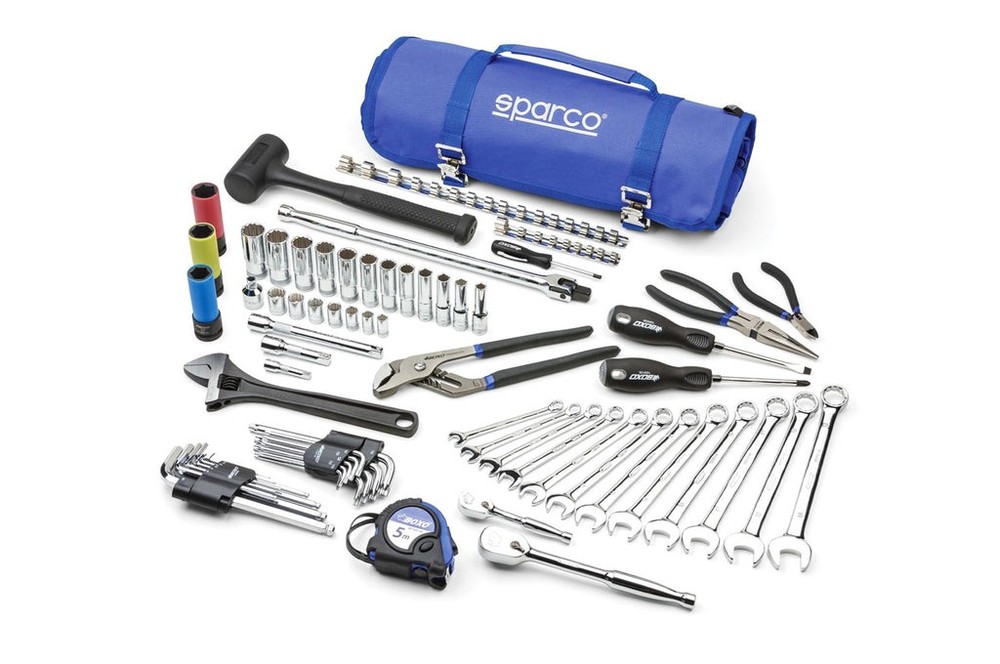 Sparco 918 Track-Day Tool Roll Kit 68-Piece Universal
