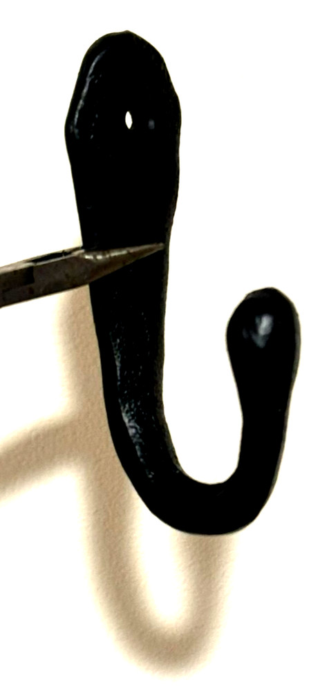 Wall Hook Hand Forged-Black Iron Solid Core Metal STURDY Coat Towel Hat Hanger