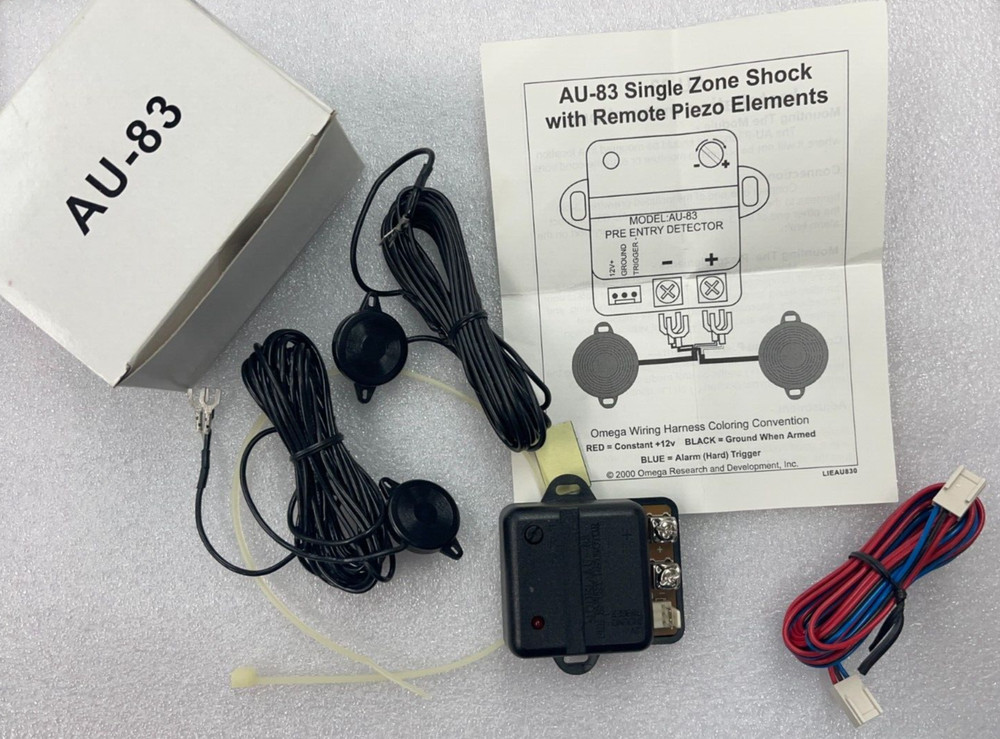 Omega AU-83 Single Zone Shock Sensor with Remote Piezo Elements for Car Alarm