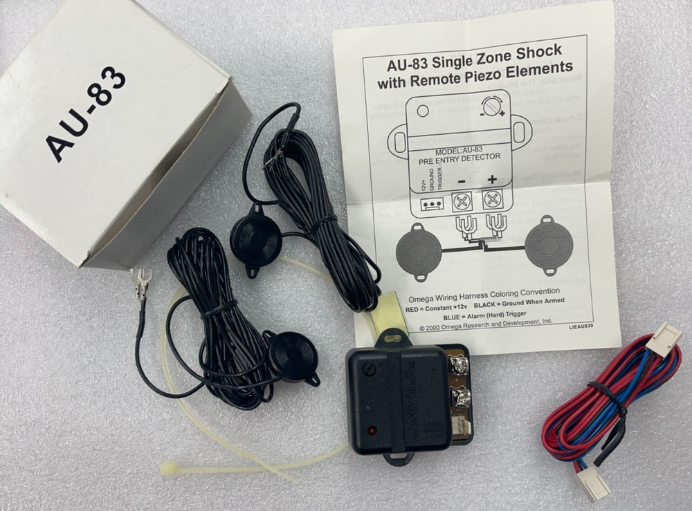 Omega AU-83 Single Zone Shock Sensor with Remote Piezo Elements for Car Alarm