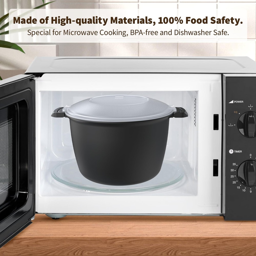Professional Large Micro Cookware 3 Quart, Microwave Rice Cooker, Microwave S...