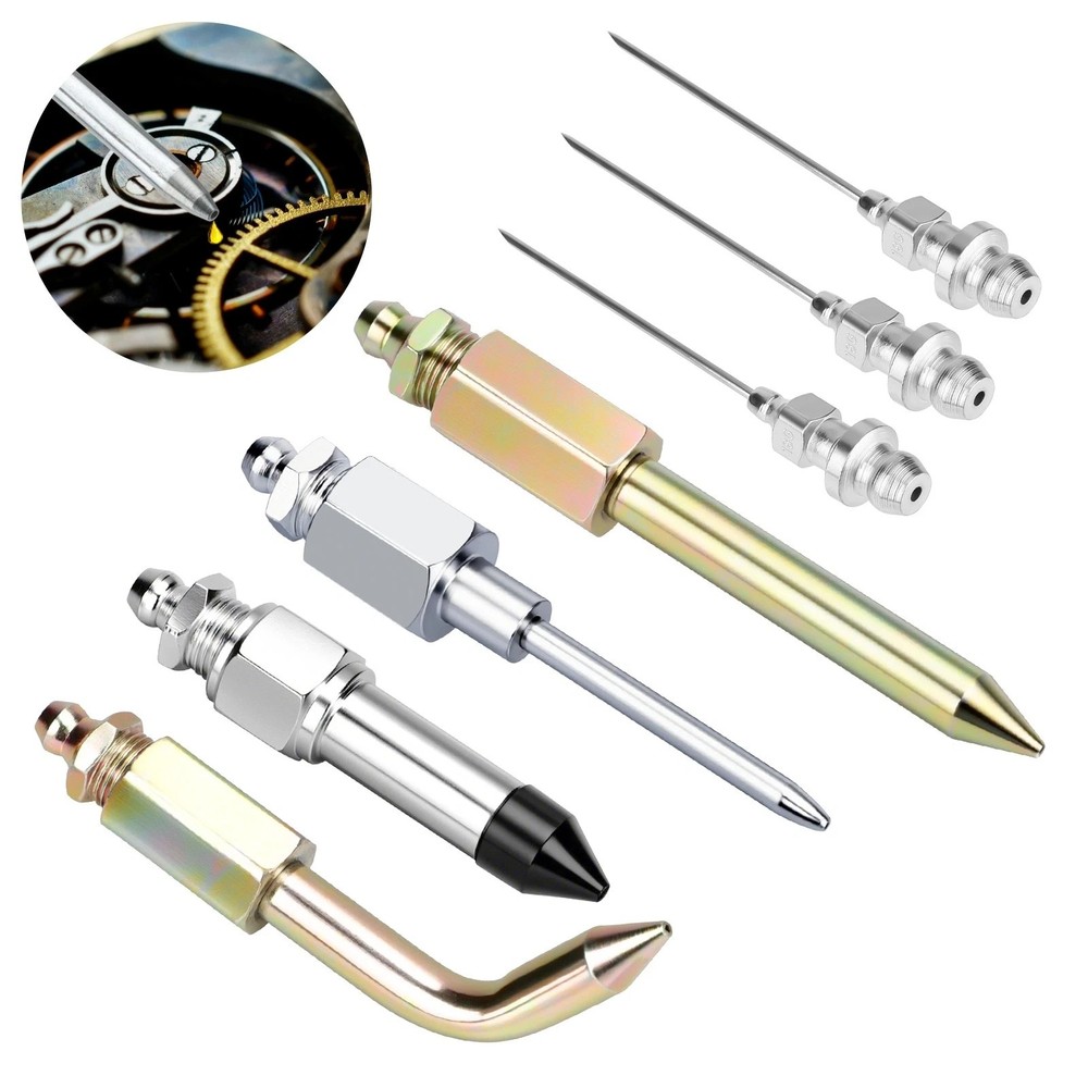 7X Grease Gun Accessory Tool Kit Needle Nozzle Adapter Coupler Tip Dispenser