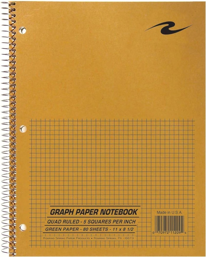 Roaring Spring Lab Notebook, 1 Subject, Wirebound, Graph Ruled,80 Sheets,