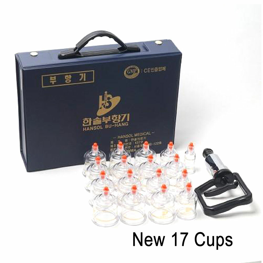 [Express Ship] Hansol 17 Cups Cupping Set with Hand Pump, Multiple Cup Sizes
