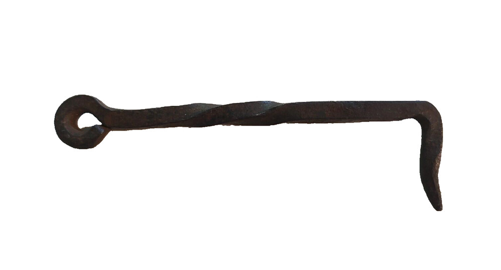 Vintage Forged Barn Hook Twisted eye 4.5" Black EUC