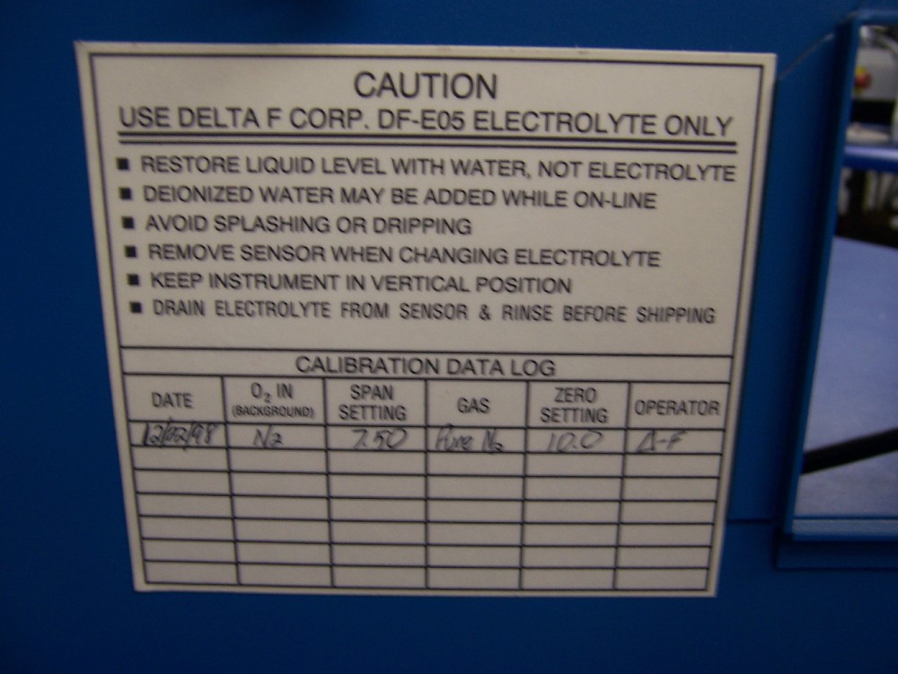 6296 DELTA PA35125A OXYGEN ANALYZER