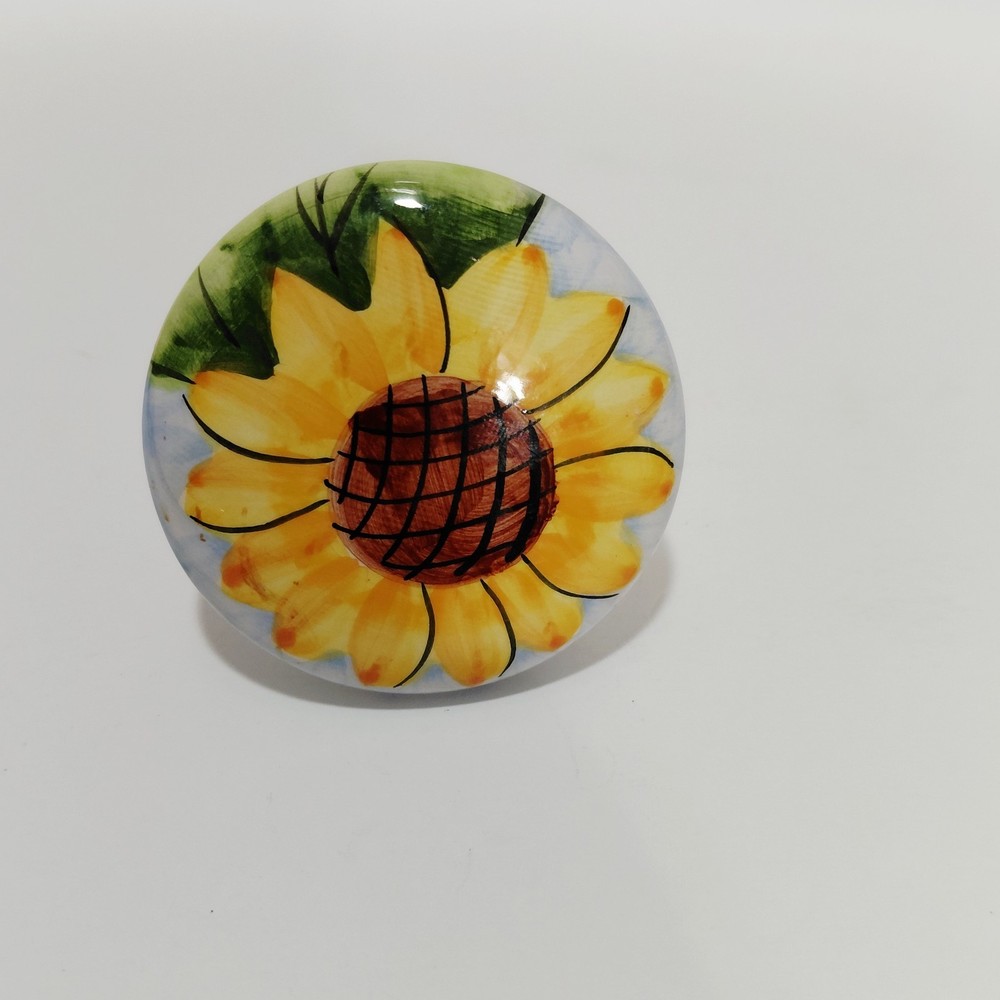 Antique Ceramic Drawer Pulls Handle Sunflower Kitchen Cabinet Knobs
