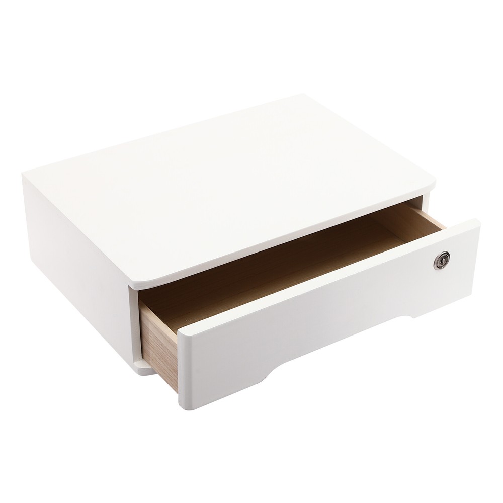 Desktop Storage Box, Desktop Storage Organizer With Lockable Drawer Home Office