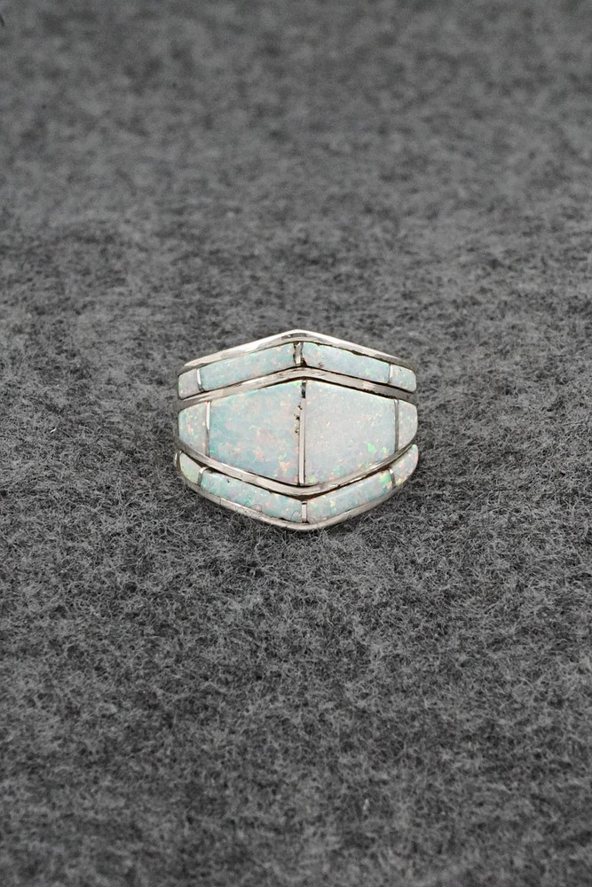 Opalite & Sterling Silver Ring - Andrew Enrico - Size 8