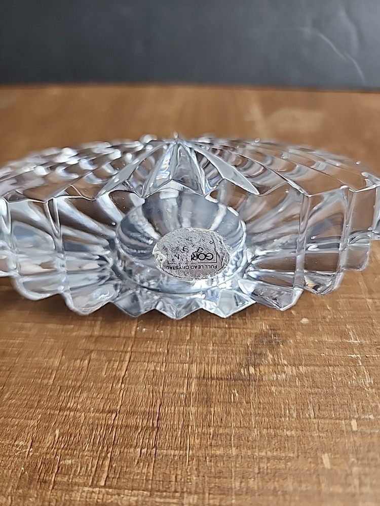 Gorham Decorative Crystal Clock Full Lead Crystal Needs Battery