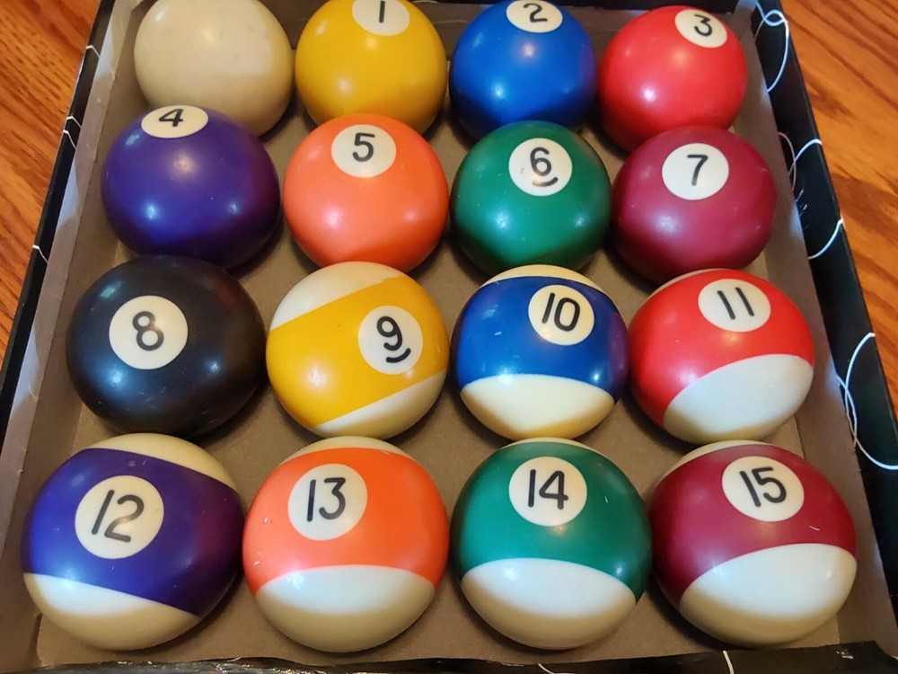 🎱 BILLIARD POOL BALLS Complete SET in BOX