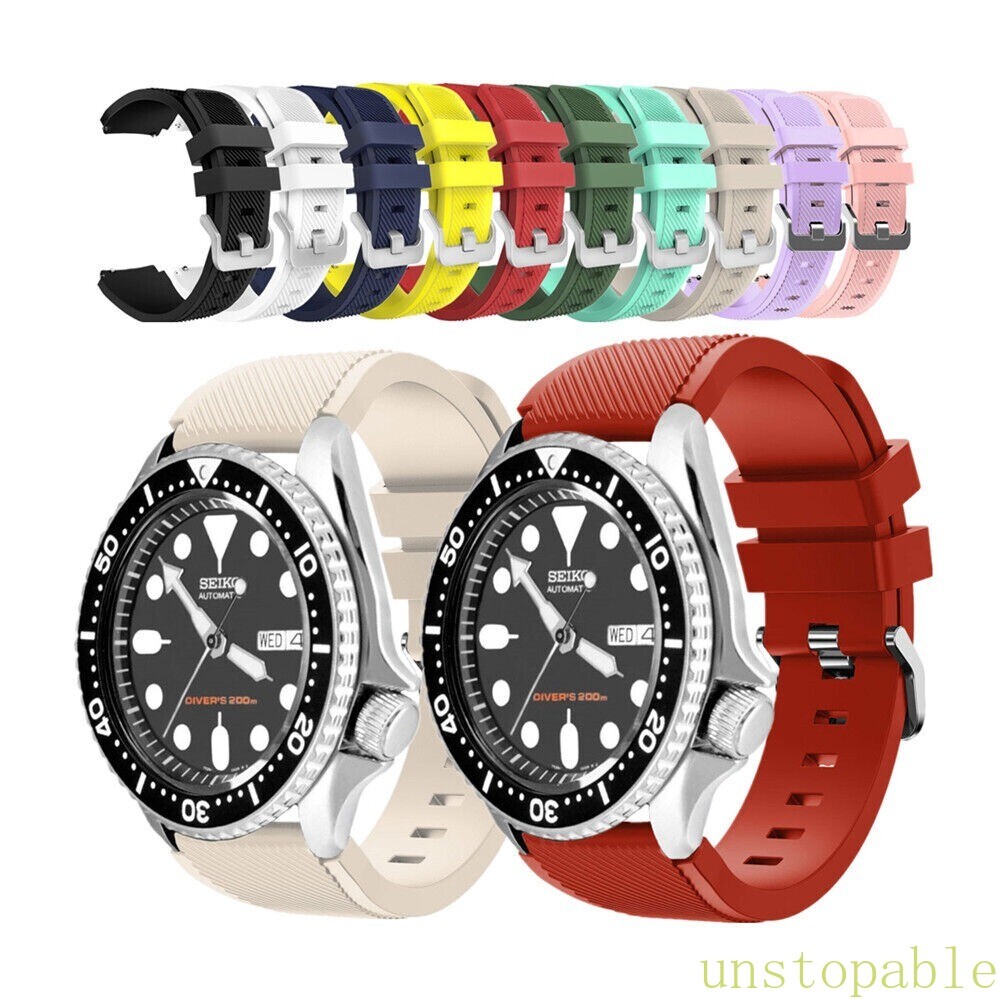 Universal 22mm Quick Release Watch Band Replacement Rugged Silicone Sport Strap